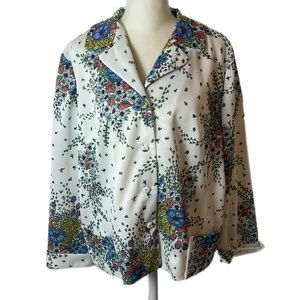 Vintage Handmade Retro Floral Flower Power Lightweight Blazer